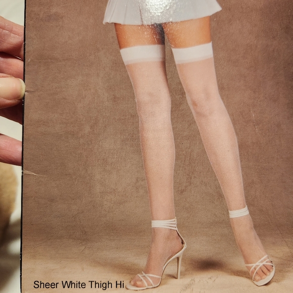 Bundle of Sexy Plus Size Thigh Highs, 2 White, 1 Black, 2 Nude - Picture 5 of 8